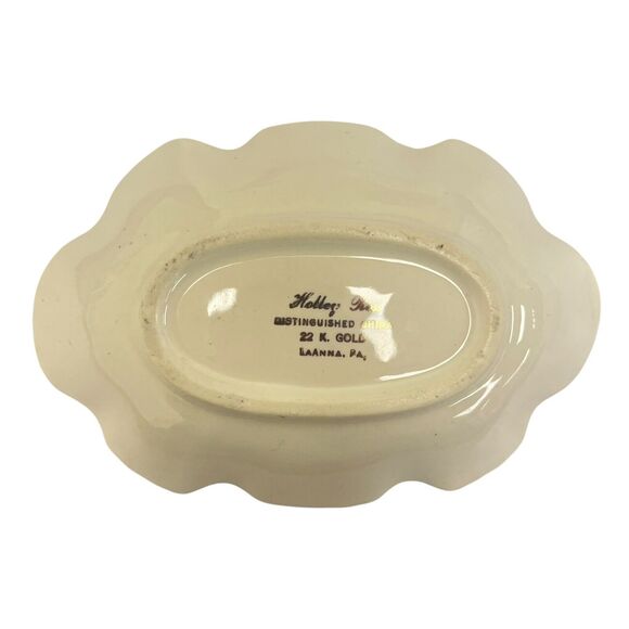 Vintage Holley Ross 22K Gold Trim Distinguished China Floral Serving Nut Dish - Picture 3 of 4